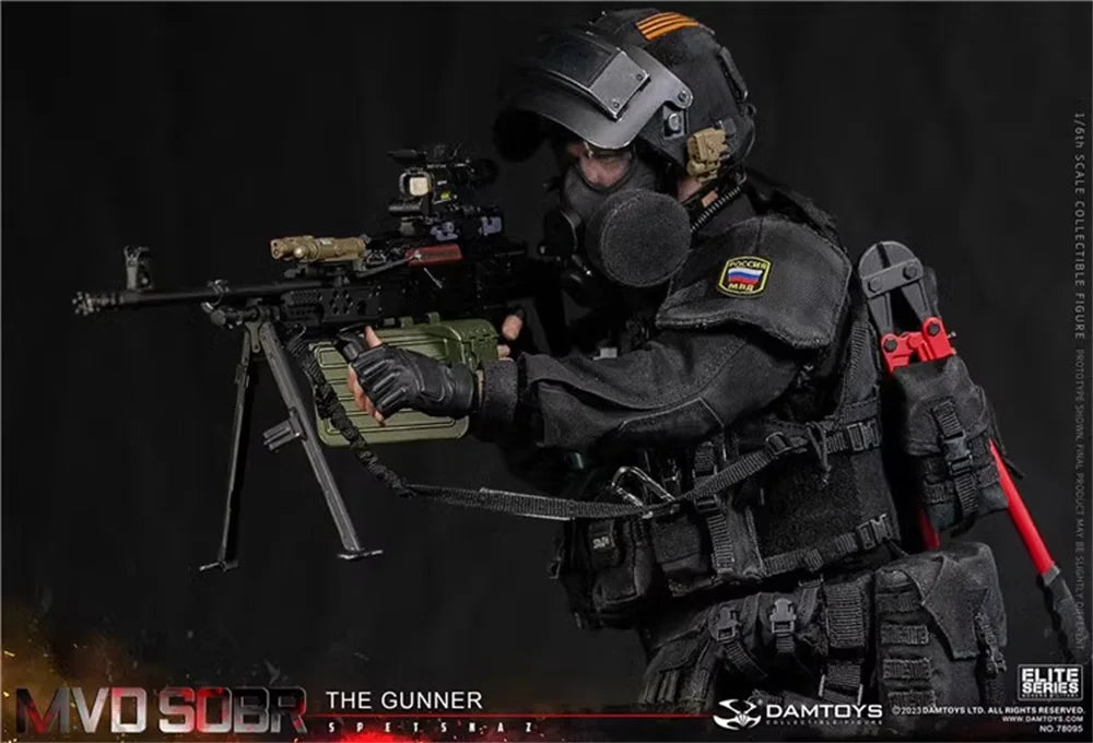 In Stock DAMTOYS DAM 78095 RUSSIAN Spetsnaz MVD SOBR PKM Gunner Soldier Full Set Action Figure Gift For Fans Collectable 1/6