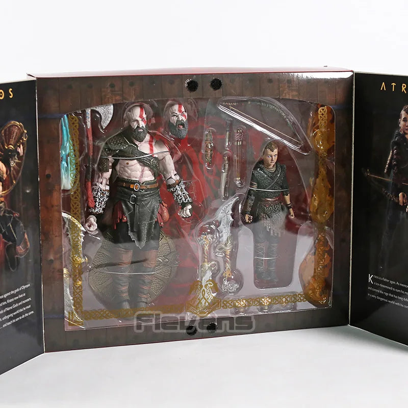NECA God of War Kratos & Atreus 7 Inches Action Figure with Accessories Model Figure Toy