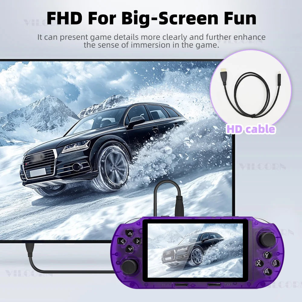 SF3000HD Retro Handheld Game Console 4.5 inch Pocket Video Game Player [with HD Cable] Support TV Output Arcade Game Console