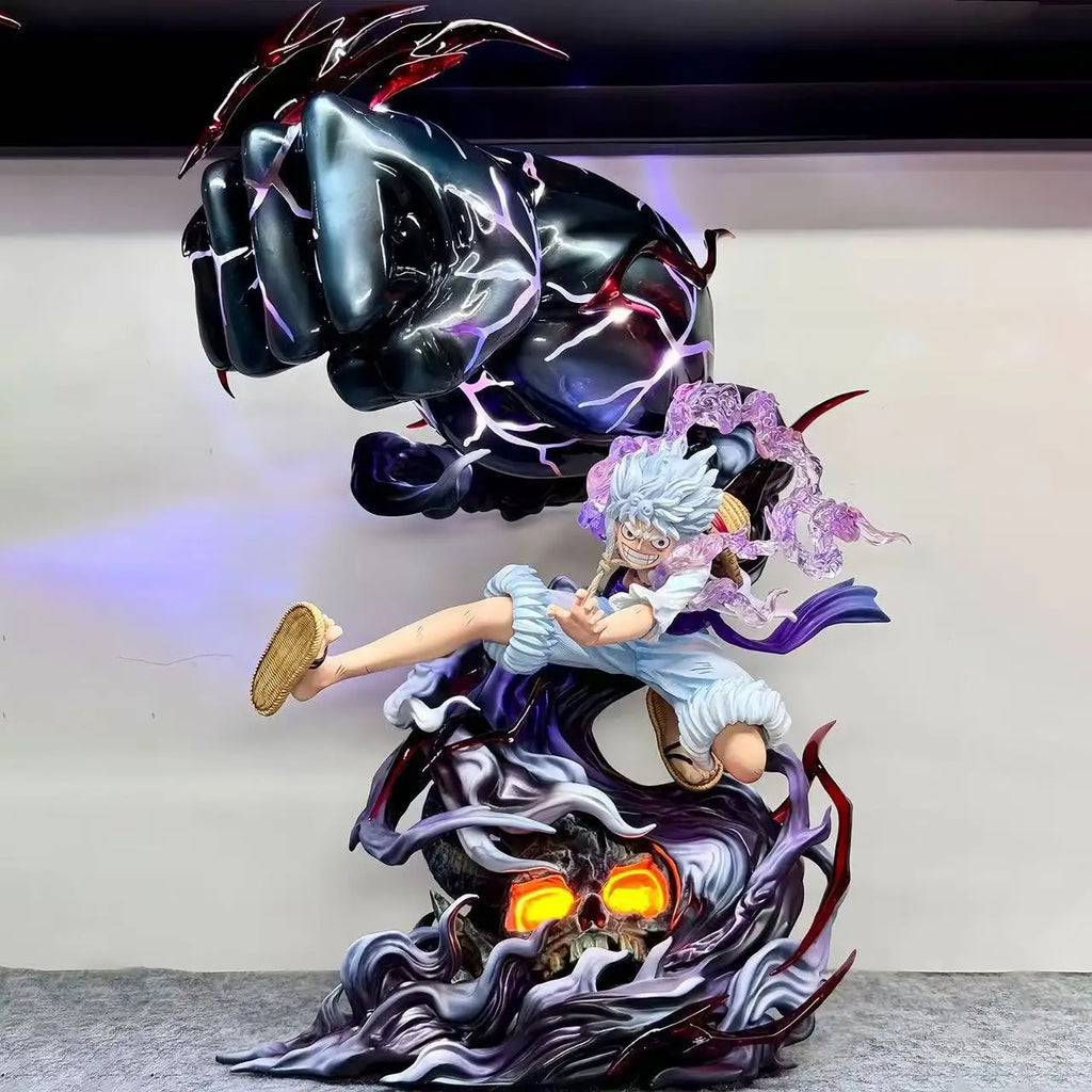 30 см Нова ЕДНА ЧАСТ Аниме Фигурка Маймуна Д. Луфи Периферен PVC Модел Светеща Статуя Настолна Декорация Орнаменти Подаръци за рожден ден Играчки