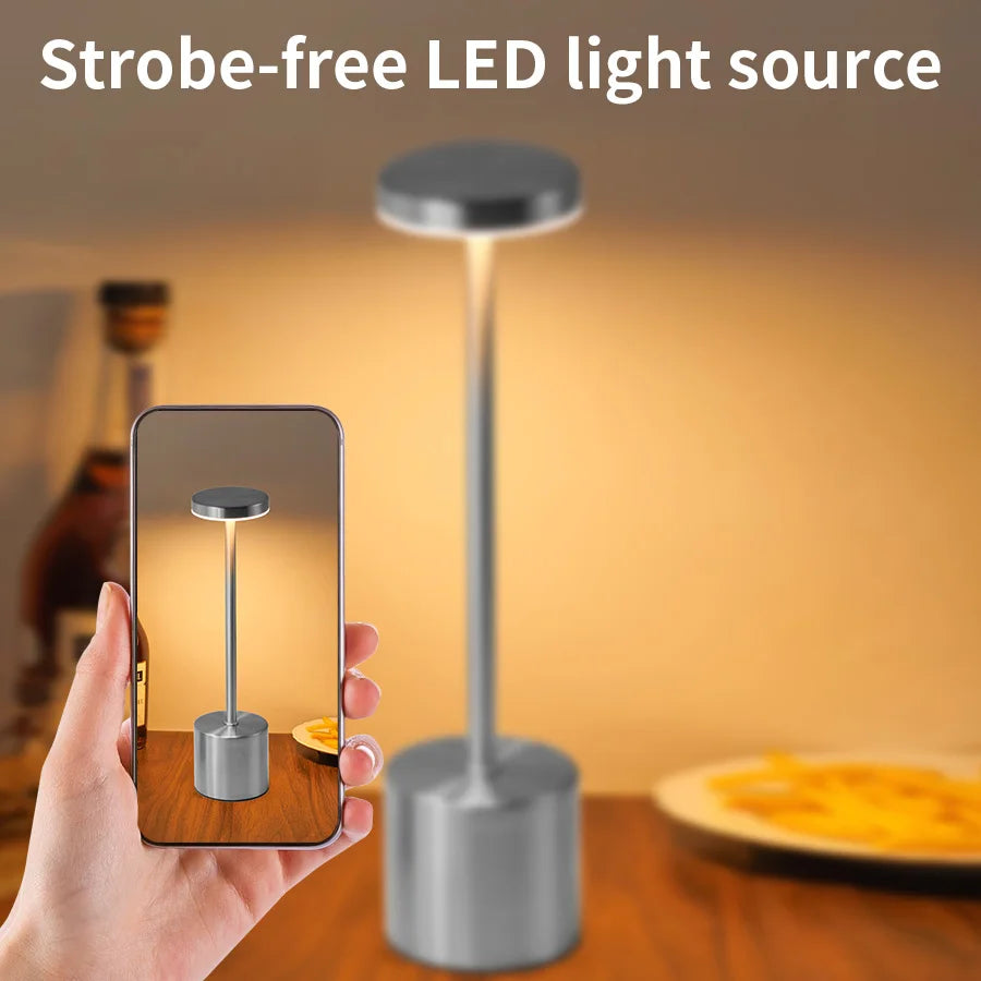 USB Rechargeable Led Night Light Desk Lamps 3 Color Touch Table Lamp Infinitely Dimmable Dining Bedside Lights Room Decor Gift