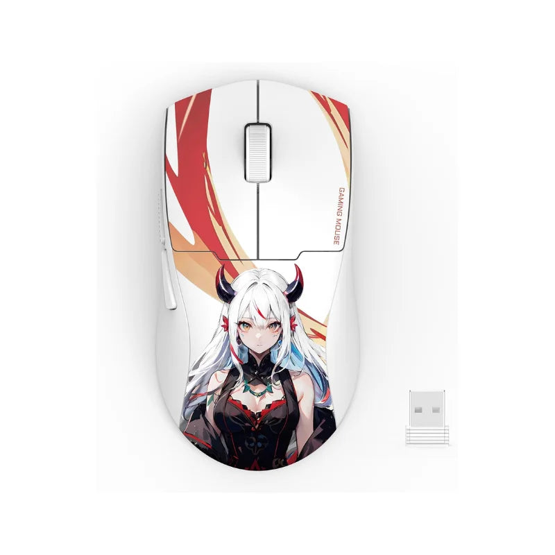 Redragon M918AK 3-режимна безжична геймърска мишка 55G, лека, 26K DPI, ергономична, с естествен захват, бяла