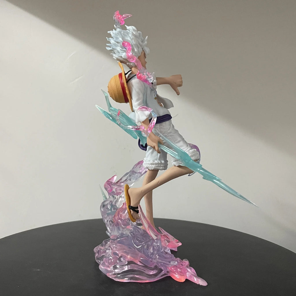 NEW One Piece Luffy Nika Sun God Thunder In Hand Anime Figure Model Gk Statue Collection Desktop Decoration Ornament Toy Gift