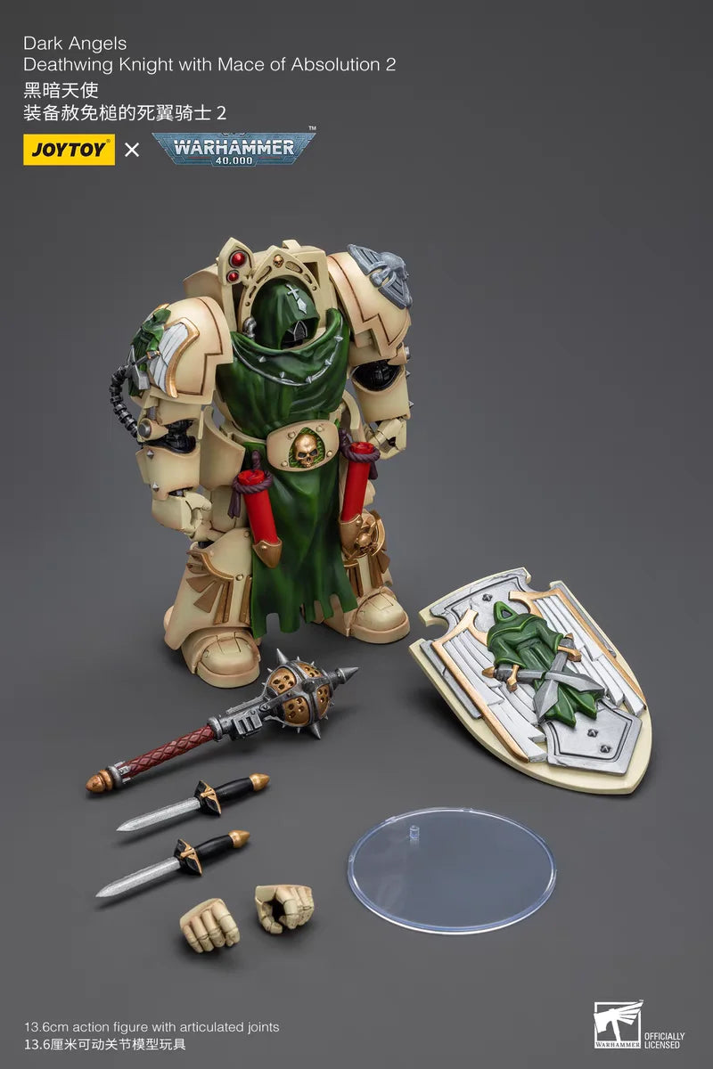 JOYTOYe Warhammer 40K Dark Angels Deathwing Knight Master Mace of Absolution 1 Mace of Absolution 2 Toys Model 1/18 Action Figur