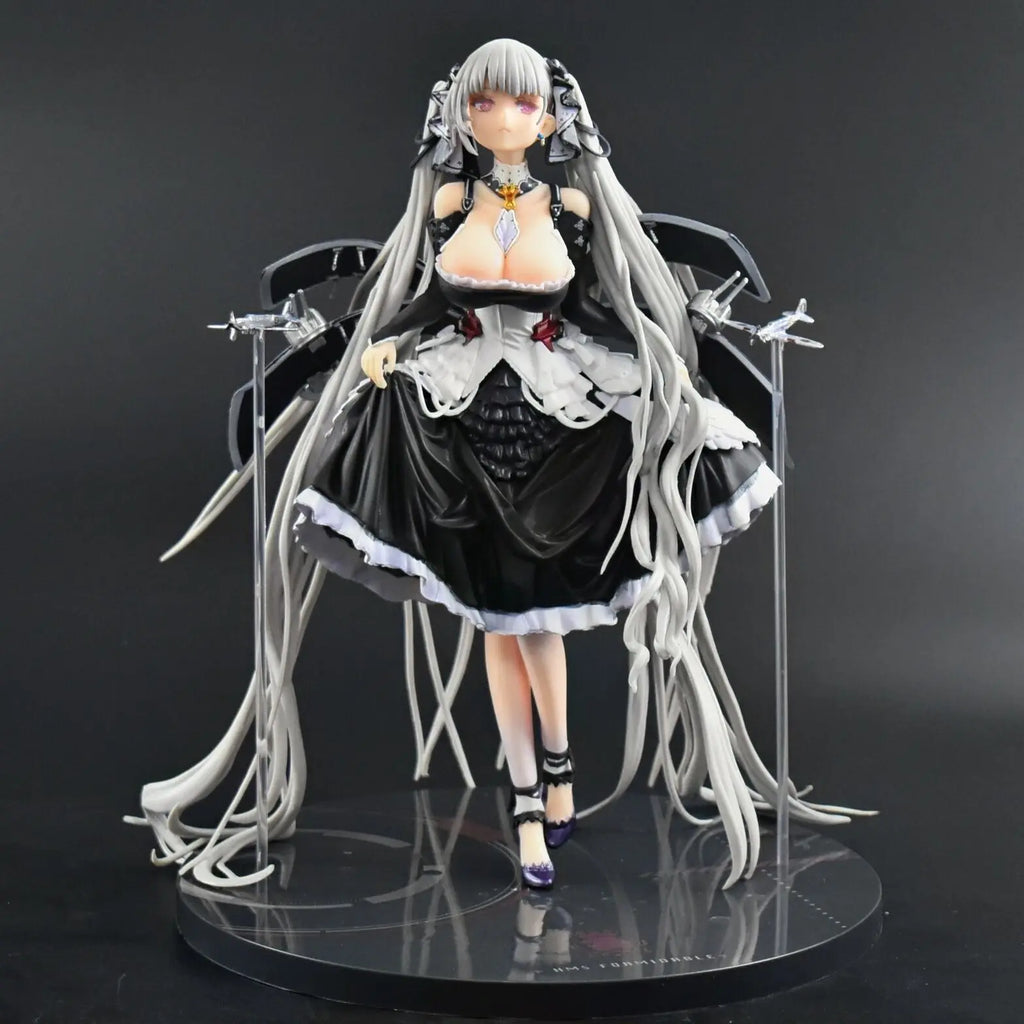 24CM Аниме игра Azur Lane Formidable Фигура Сменяема фигурка на лицето Модел на играчката се предлага с фигурка на самолет-носител кукла PVC
