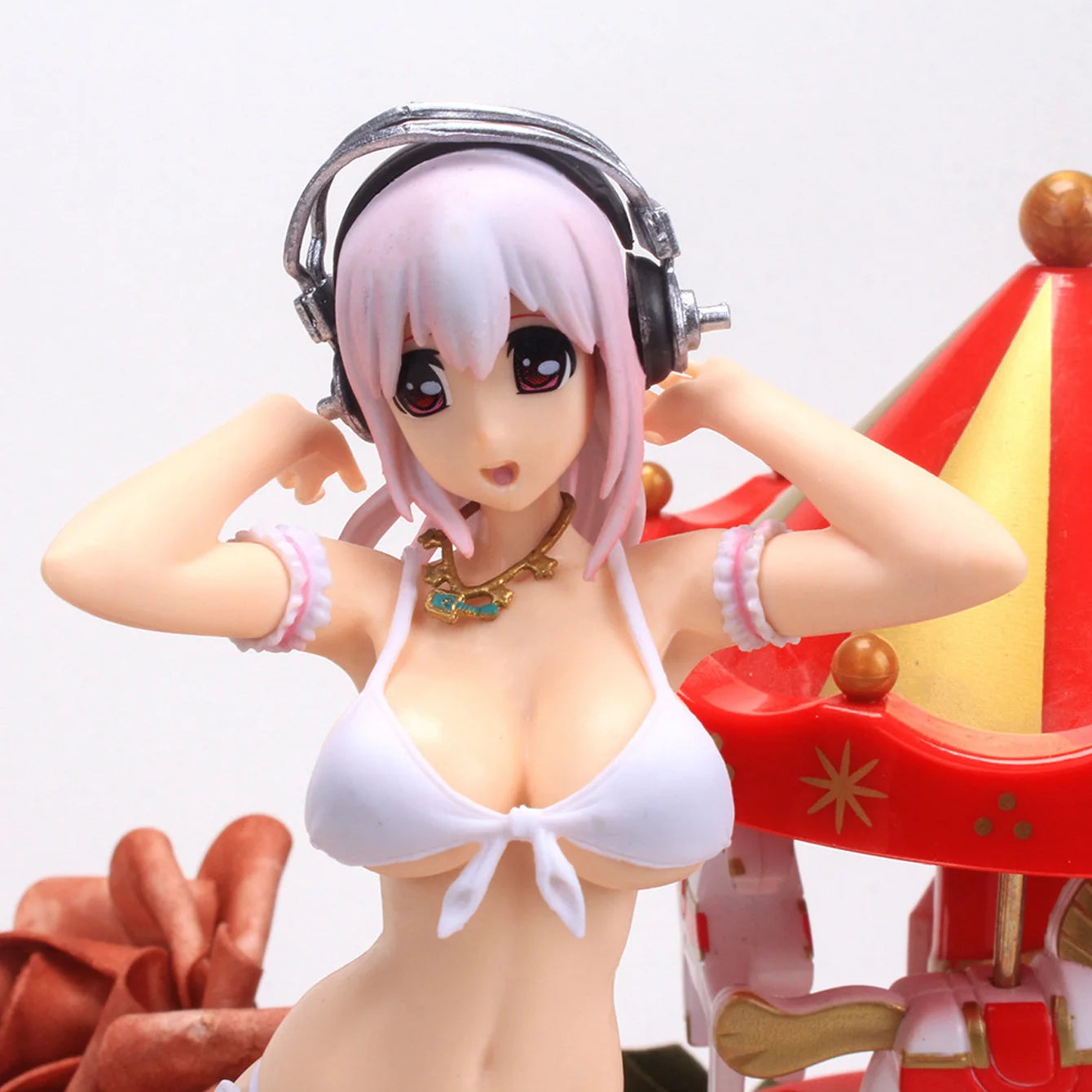Anime Super Sonico Statue - Cherry Blossom Path Design, Bikini Style, Perfect Gift & Room Decoration for Fans & Decoration
