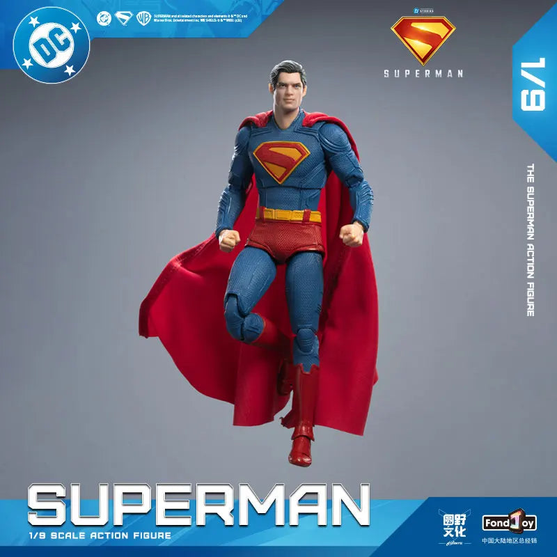 2025 Original Fondjoy David Corenswet Superman Action Figure 1/9 New SupermanFigure PVC Joint Movable Kid Toy Boy Gift