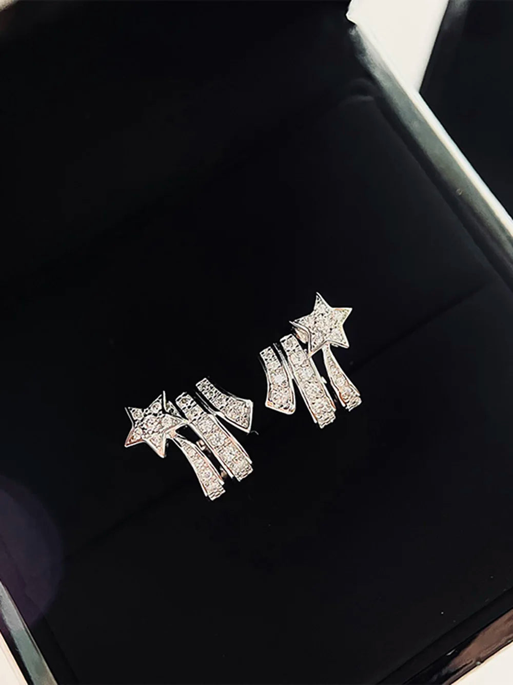 Custom Real Platinum PT950 Clip Earrings Women Engagement Anniversary Wedding Earrings Moissanite Diamond Earrings Shooting Star