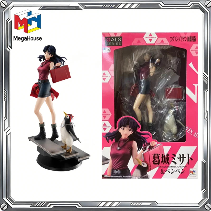 MegaHouse Original GALS Neon Evangelion Movie Anime Katsuragi Misato PENPEN Ver.2 Action Figure Toys Gift Collectible Model