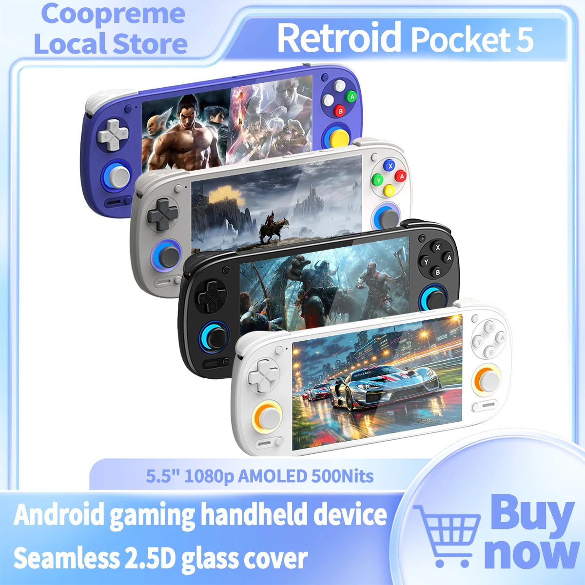 Retroid 5 Retroid Pocket 5 Handheld Game Console 5.5'' AMOLED Screen Android13 J ...