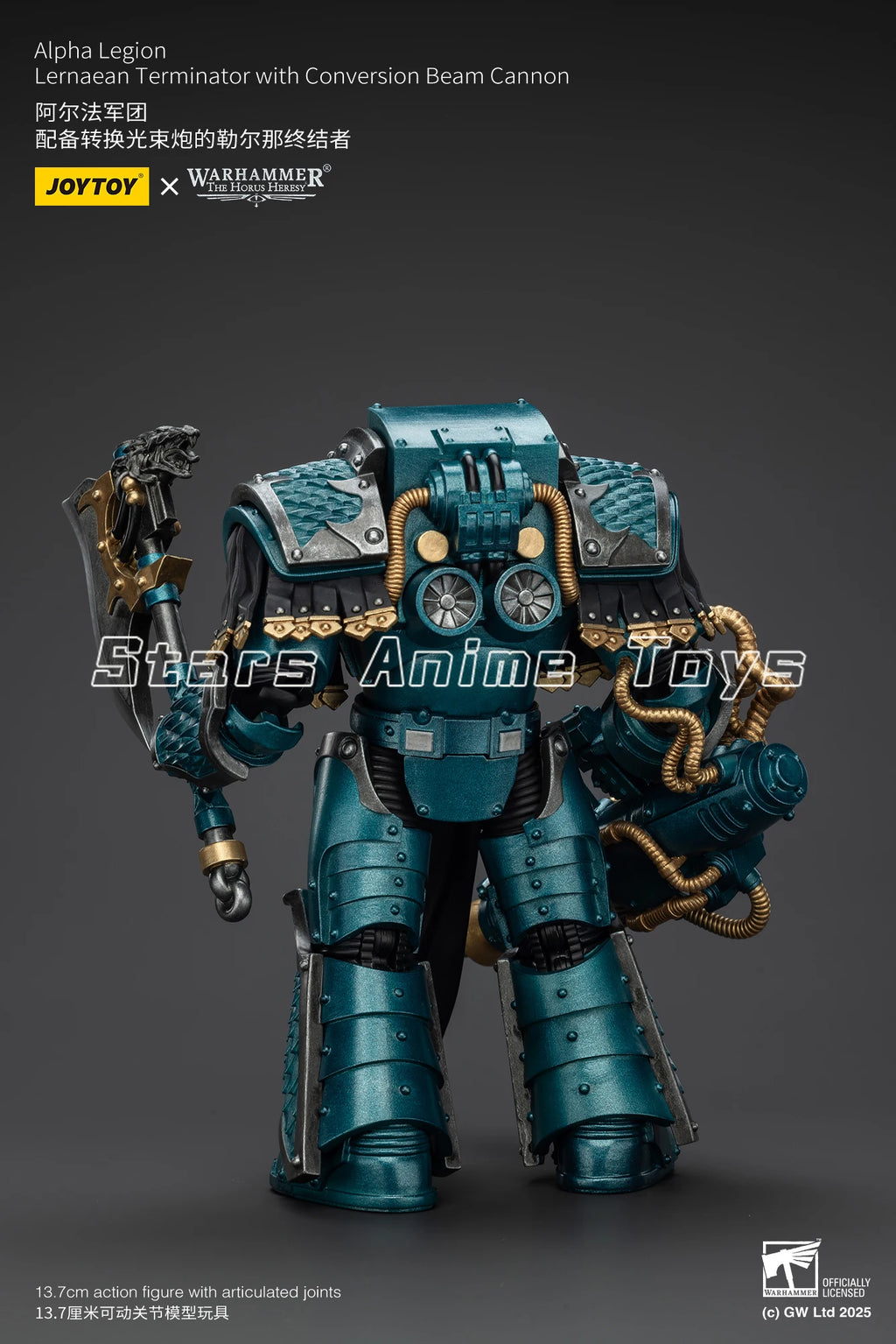 JOYTOY 1/18 Action Figure Warhammer The Horus Heresy Alpha Legion Lernaean Terminator with Conversion Beam Cannon Toy