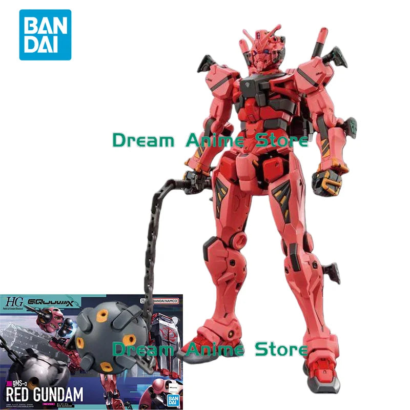 Bandai Original GUNDAM HG Series 1/144 Anime GquuuuuuX GMS-α RED GUNDAM Action Figure Assembly Model Toys Gifts for Children
