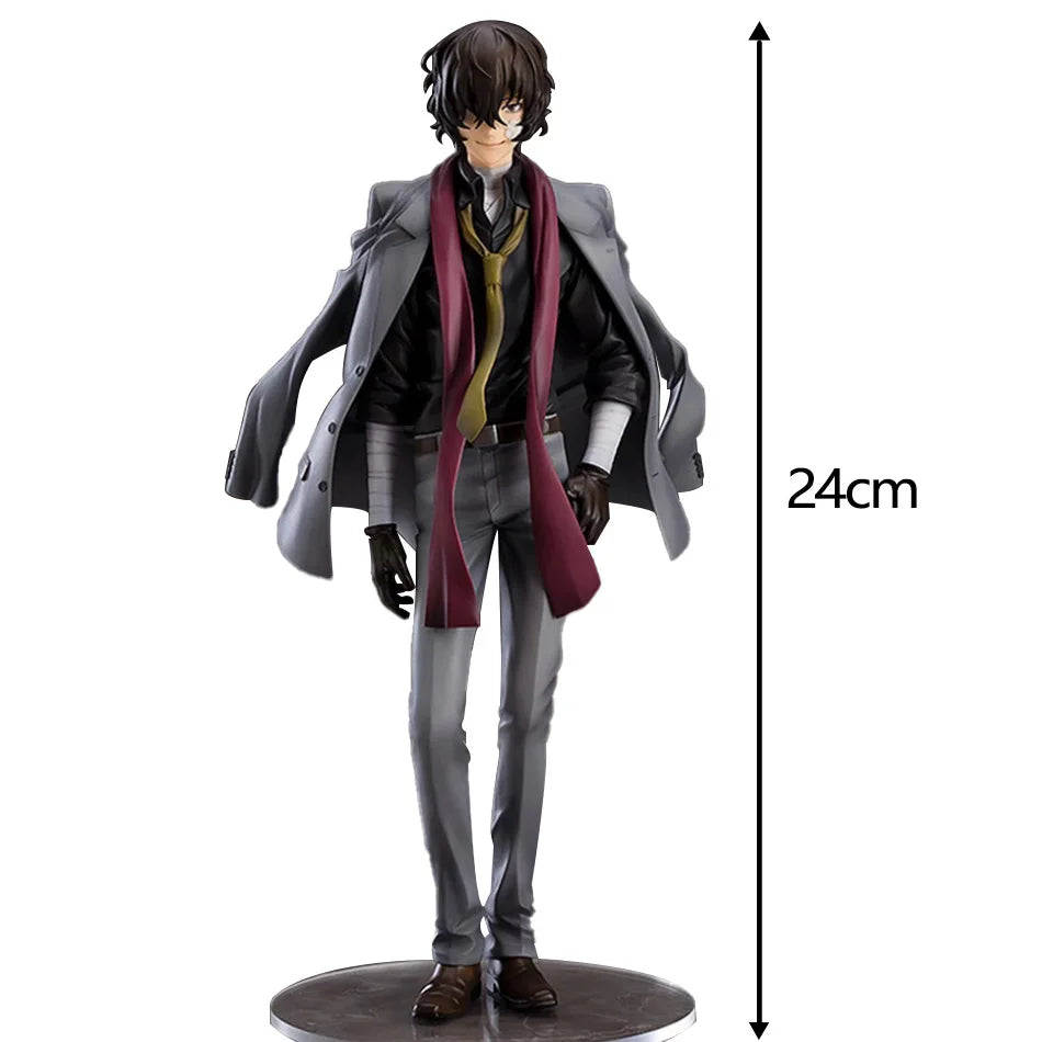 24 cm große japanische Anime-Figur Dazai Osamu aus Bungo Stray Dogs, Actionfigur aus PVC, Sammlerstück, Zubehör, Geburtstagsgeschenk