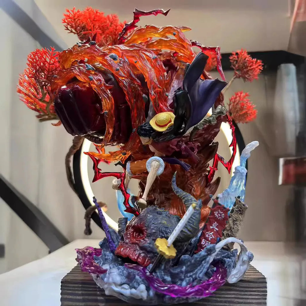 One Piece Monkey D. Luffy Battle Series Action Figure Handmade Pvc With Light Model Desk Ornament Collection Birthday Gift