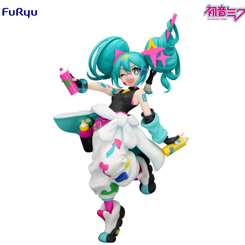 In Stock FuRyu Trio-Try-iT Hatsune Miku ~Painting Girl Ver.~ PVC 19CM Anime Action Figures Model Collection Toy