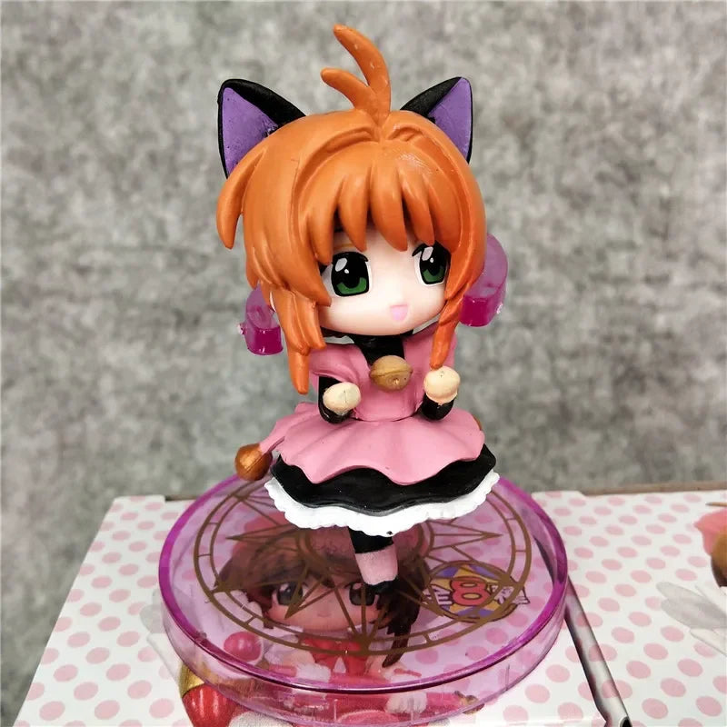 Anime Cardcaptor Sakura Kinomoto Sakura Tomoyo Daidoji Figures Model Toy Cute Q Version Doll Collection Desktop Ornaments Gifts