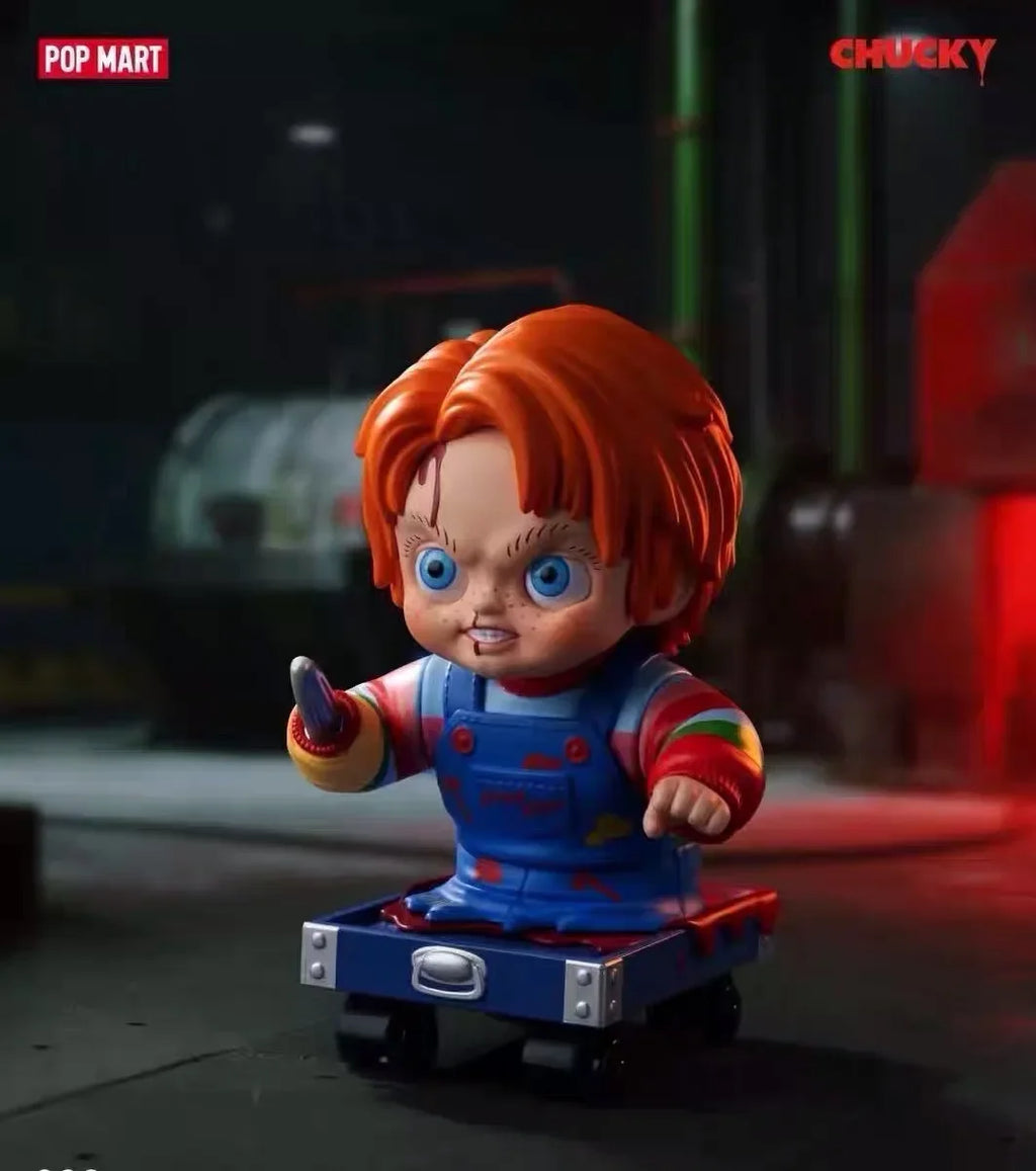 POPMART Halloween Chucky Ghost Kid Reincarnation Series Blind Box Trendy Toy Anime Actionfigur Überraschungsgeschenk zum Geburtstag