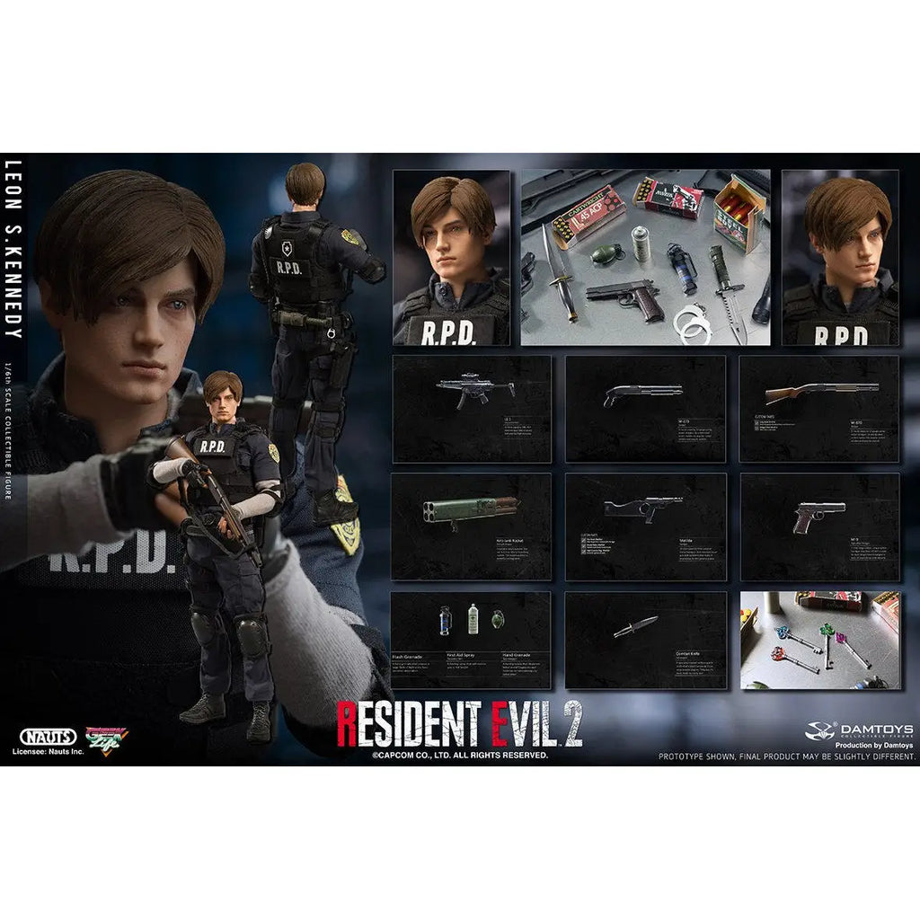 Genuine Dams030 Leon S Kennedy Resident Evil 2 In Stock Remake Rpd Police Model 1/6 Collectible Action Figure Gift Ornament
