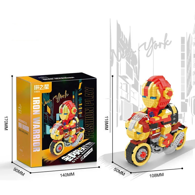 Batman Micro Building Blocks Figure DC Superman Motorcycle Super Heroes 3D Puzzle Model Movie Mini Bricks Toys For Kids Gifts