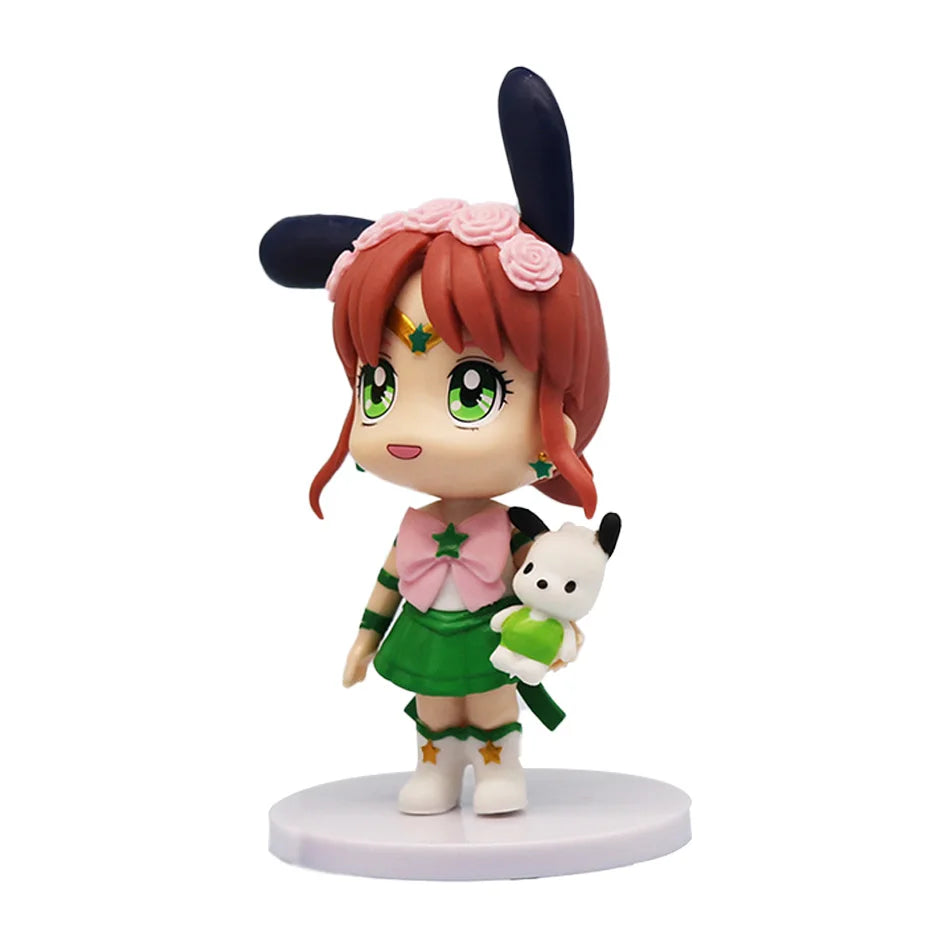 7cm Sailor Moon Anime Figure Tsukino Usagi/Chibiusa/Kino Makoto Action Figure Sailor Mars Jupiter Mercury Venus Figurine Kid Toy