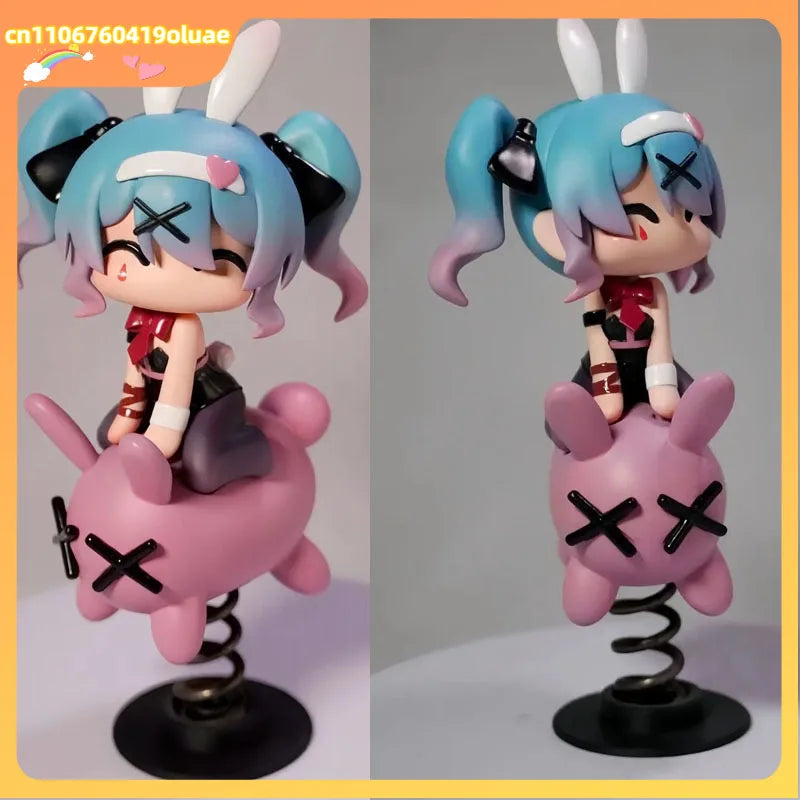 Hatsune Miku Rabbit Hole Gk Figure Q Version Chibi Anime Peripheral Ornament Desktop Car Decor Trendy Toy Adult Gift