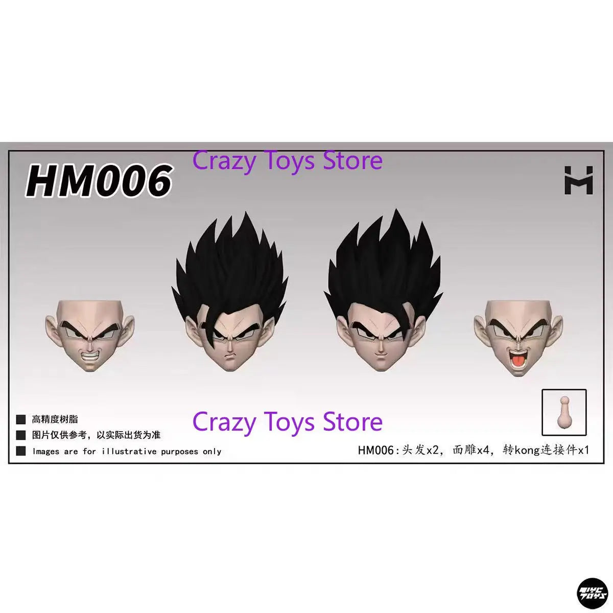 In Stock HMYR Dragon Ball S.H.Figuarts SHF Son Gohan Vegetto Black Gohan Head Accessory Kit Anime Action Figure Toy Model