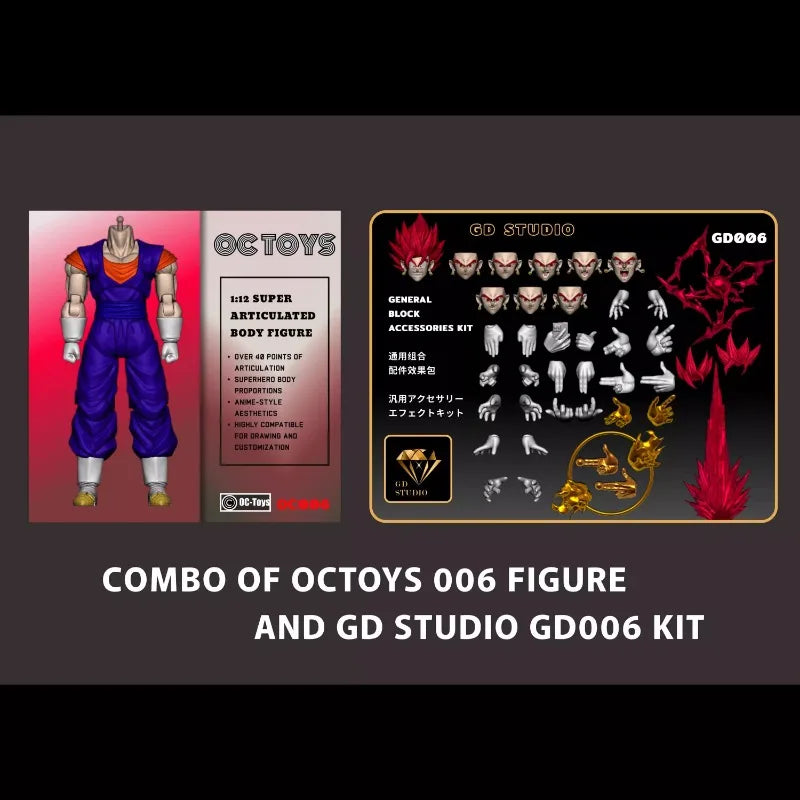 OCToys 1/12 Scale OC004 OC005 OC006 007 Set Dragon Ball Vegito Action Figure Collectible Gift