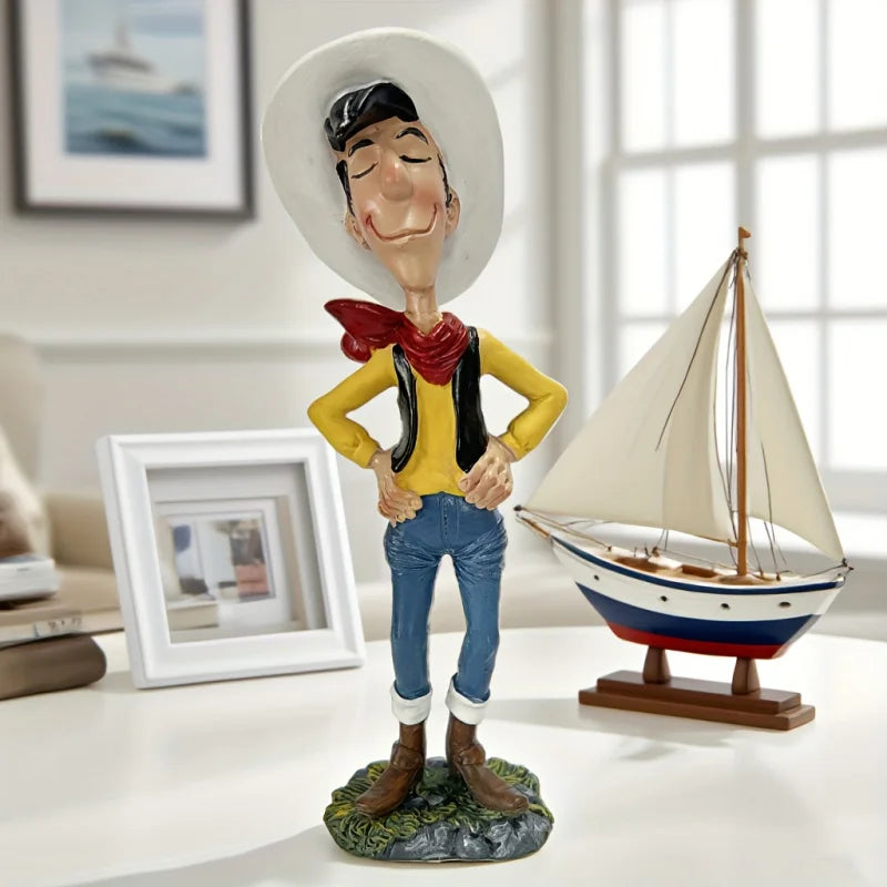 Cowboy Statue Ornament，Figurine Sculpture Decoration，Home Living Room Bedroom Study Office Desktop Decoration Ornaments Crafts