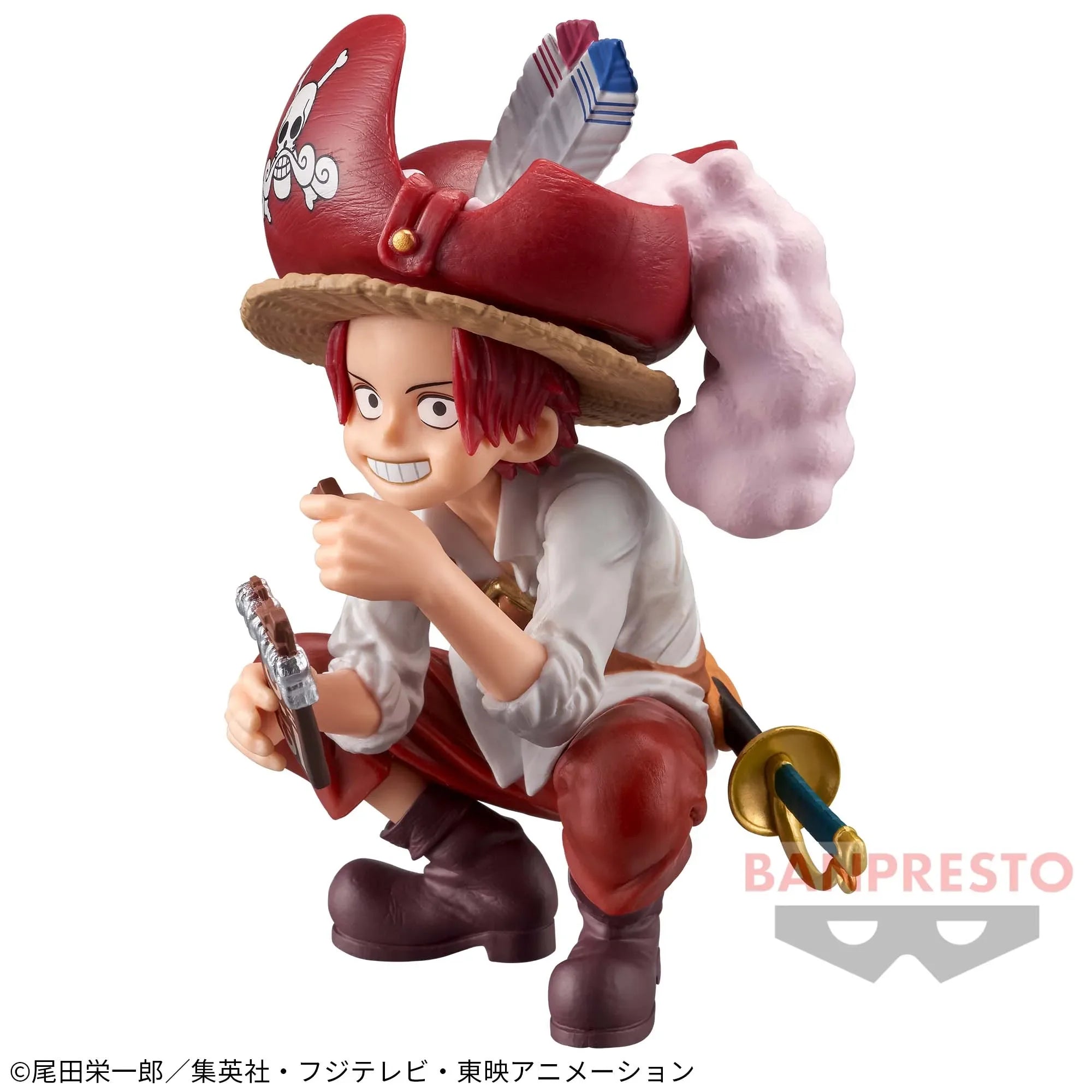 BANDAI Original Banpresto Shanks Buggy DXF One Piece Vol. 1-2 Die Kindheit des rothaarigen Shanks PVC-Actionfigur als Spielzeuggeschenk