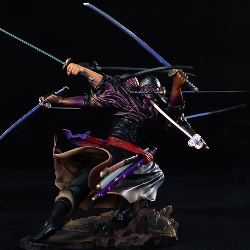Anime One Piece Figur Kampfszene Drei Köpfe Sechs Arme Zoro Neun Messer Flow Action Modell Sammlung Kinder Geburtstag Spielzeug Geschenk