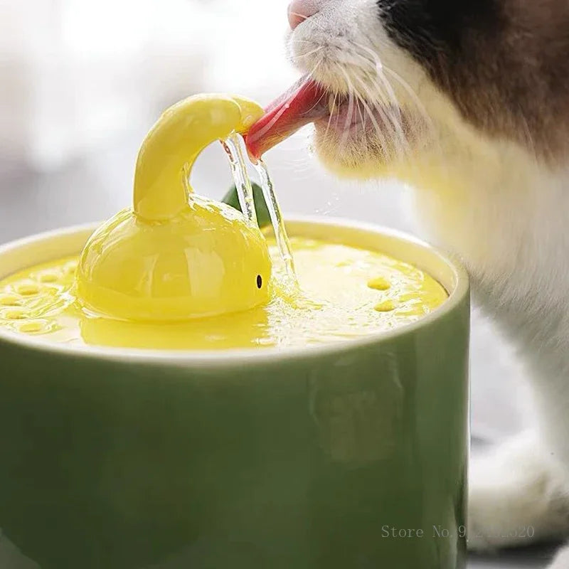 Creative Food Utensils for Cat Dog Ceramic Flow Circulating Water Dispenser, Silent, Automatic, Rabbit Shaped, Pet Supplies, 1Pc