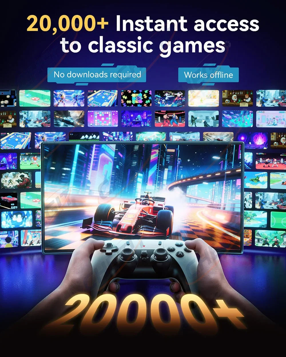 CHEGIT 4K Gaming Consola Video Game Stick With 64G Upgraded 27+ Simulators Handheld Video Game Console Wireless Gamepads