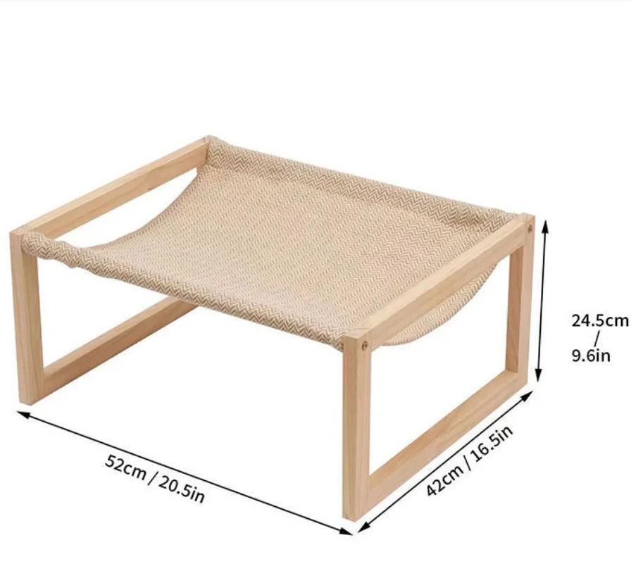 Breathable Cat Bed Wooden Cat Hammock For Indoor Portable Cat Bed Furniture Suitable For Kittens Puppies Cat Dog Hammock Bed