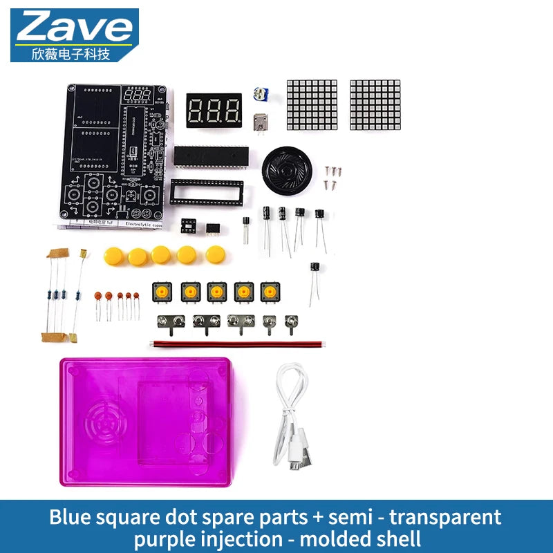 Pixel Game Console Making Kit: 51 Single - Chip Microcomputer Tetris Puzzle Game Electronic DIY Welding Practice