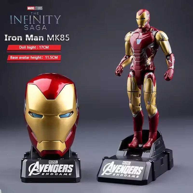 Marvel Iron Man Head Shaped Statue Deformable Toy Action Figure Spider-Man Joints Mobility Model Doll Kids educational Toys