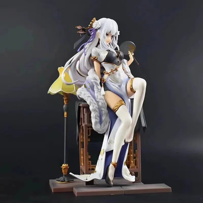 A Chinese Style From Scratch In A Different World - Amelia Emily Rem Cheongsam Scene Figurine Model Birthday Gift