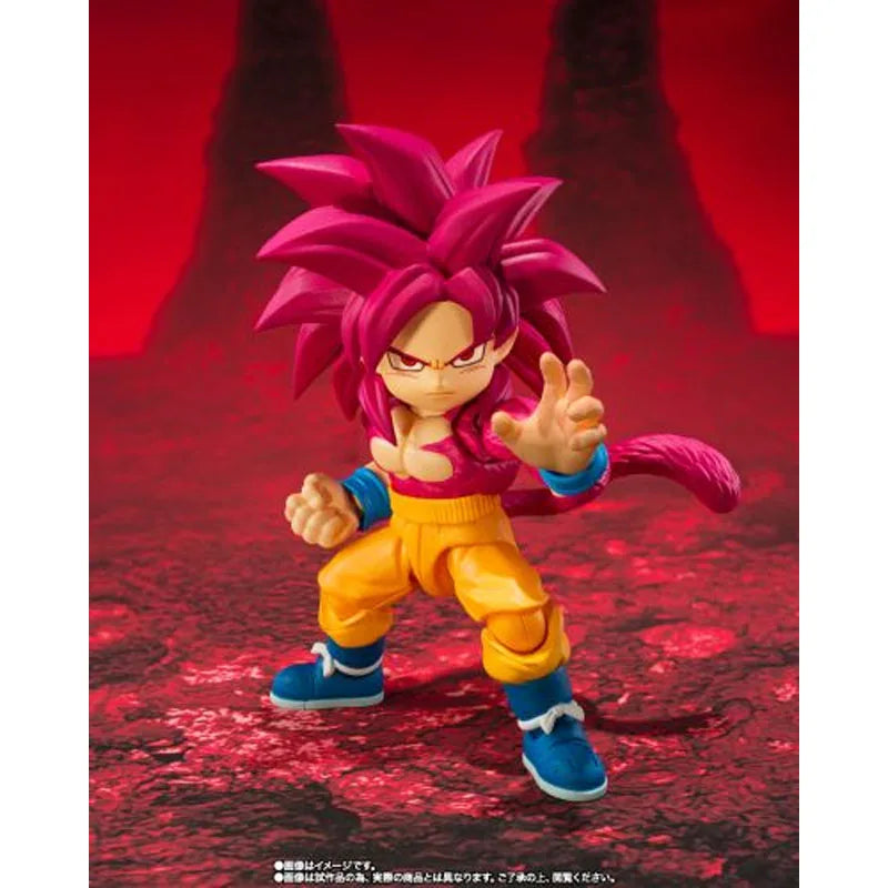 In Stock Genuine Bandai Dragon Ball Model Kit SHF Super Saiyan 4 Son Goku Mini Daima Anime Action Figure Collection Model Toys
