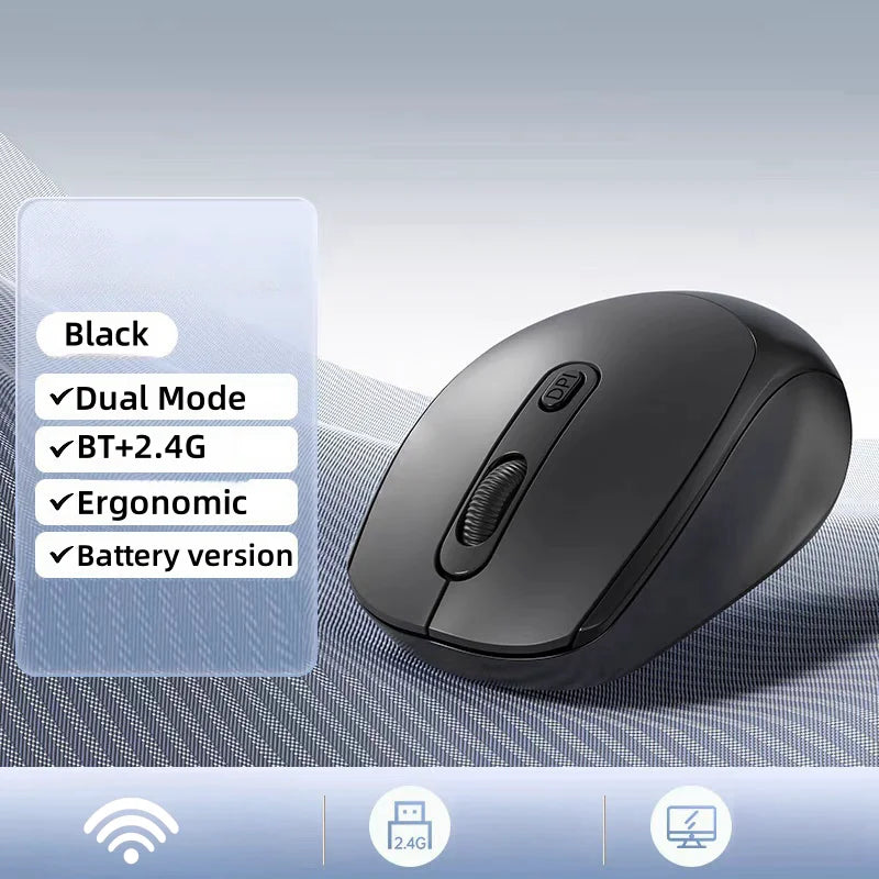 Dual Modus Drahtlose Maus Bluetooth-kompatibel 2,4G Batterie Optical Stille Maus 1600 DPI Für MacBook Laptop PC Spiel Büro