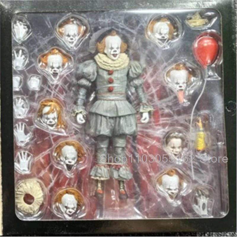 NECA Die vielen Gesichter von Pennywise Actionfigur Gesicht ändern Pennywise Spielzeug Sammlermodell Geburtstagsgeschenk
