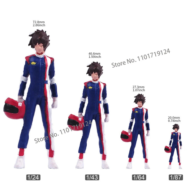 Miniatures 1/24 1/64 1/43 1/87 Anime Fighter Boy Girl Figure Diorama Street Scene Sand Table Prop Model For Car Vehicle