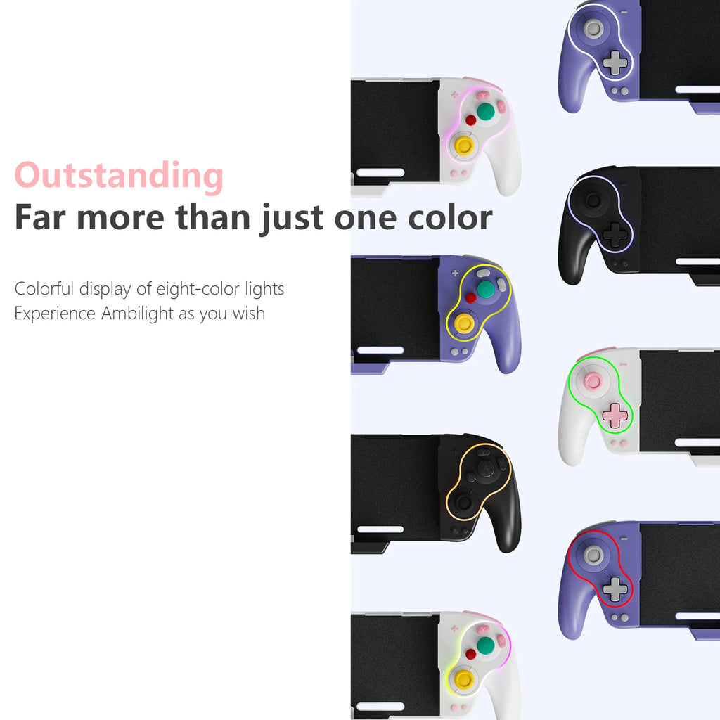 LinYuvo Retro Gamepad KS63 for Switch OLED with Dazzle Color,Programming ,Vibration Adjustment & Six-Axis Somatosensory
