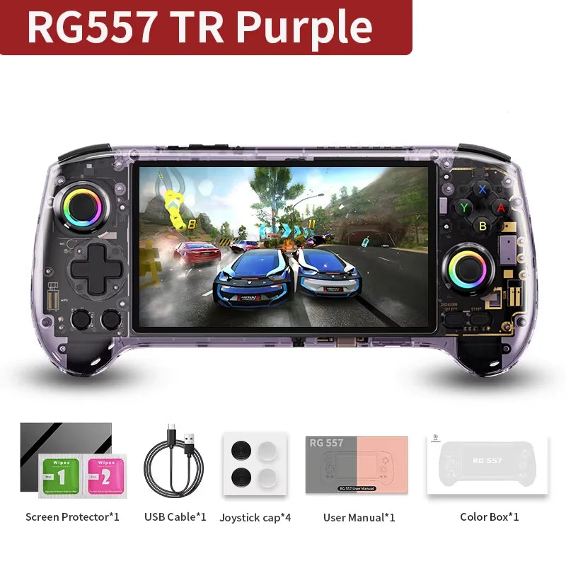 ANBERNIC RG557 RG 557 Retro Handheld Game Console Video Game Consoles 5.48"AMOLED Screen Android 14 Wifi 12G+256G PSP PS2 Gift