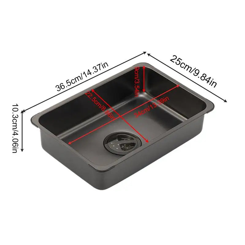 Camping IGT Table Sink 5.5L Stainless Steel Portable Picnic Wash Vegetables Sink Dishpan Washing Up Bowl With Drain Plug