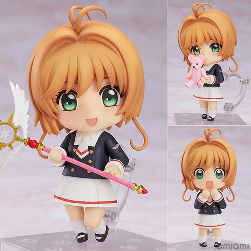 19cm Cardcaptor Sakura Sakura Kinomoto Anime Girl Figure #918 Card Captor Sakura Kerberos/Kero-chan Action Figure Model Doll Toy