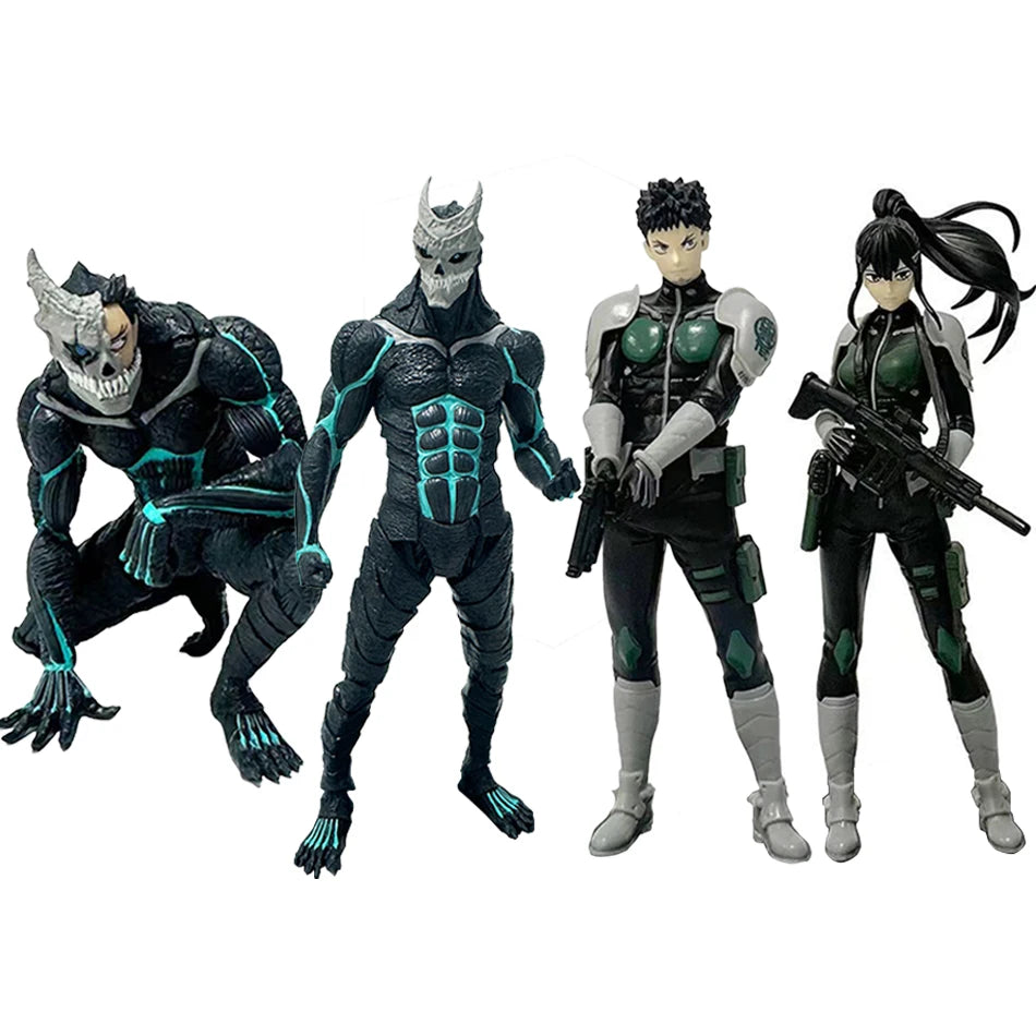 4PCS Amine Kaiju No. 8 Figure Kafka Hibino Mina Ashiro Skeleton Creative Cartoon PVC Model Toys Kids Action Statue Doll Gifts