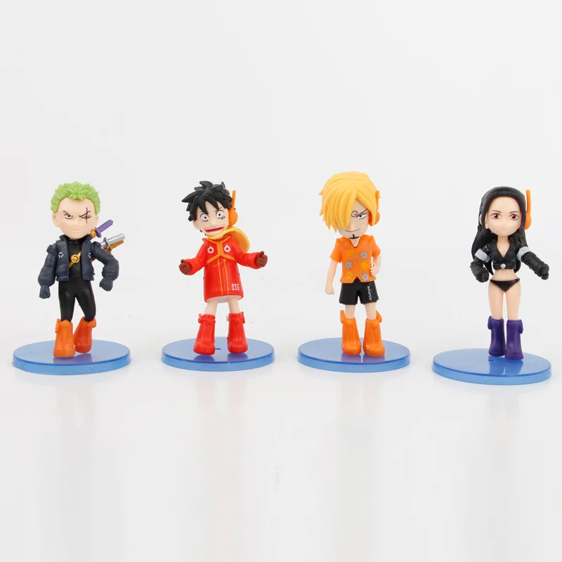 10pcs/set One Piece Luffy Zoro Nami Franky Figures Pvc Model Toys 6.5-10cm