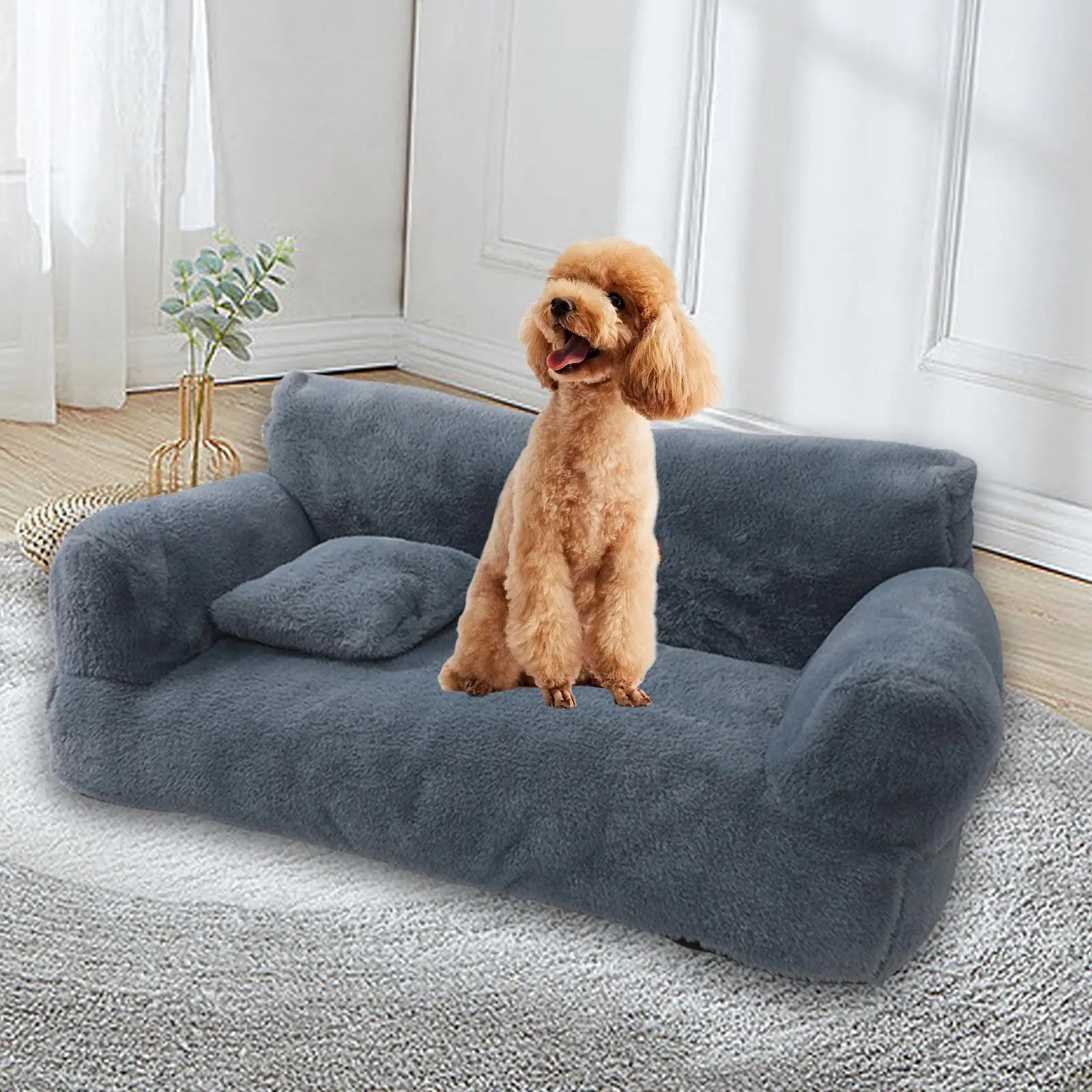 Cat Couch Bed Pet Couch Bed Plush Anti Slip Decoration Portable for Indoor Cats Plush Dog Cat Pet Couch for Kitty Small Dogs