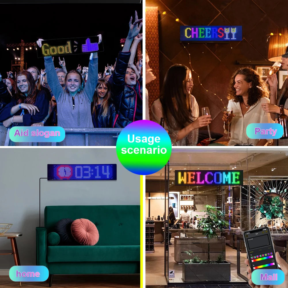Smart Programmable Devil Eyes Flexible Panel Light For Cars APP Control LED Matrix Display Screen Message Scrolling Light