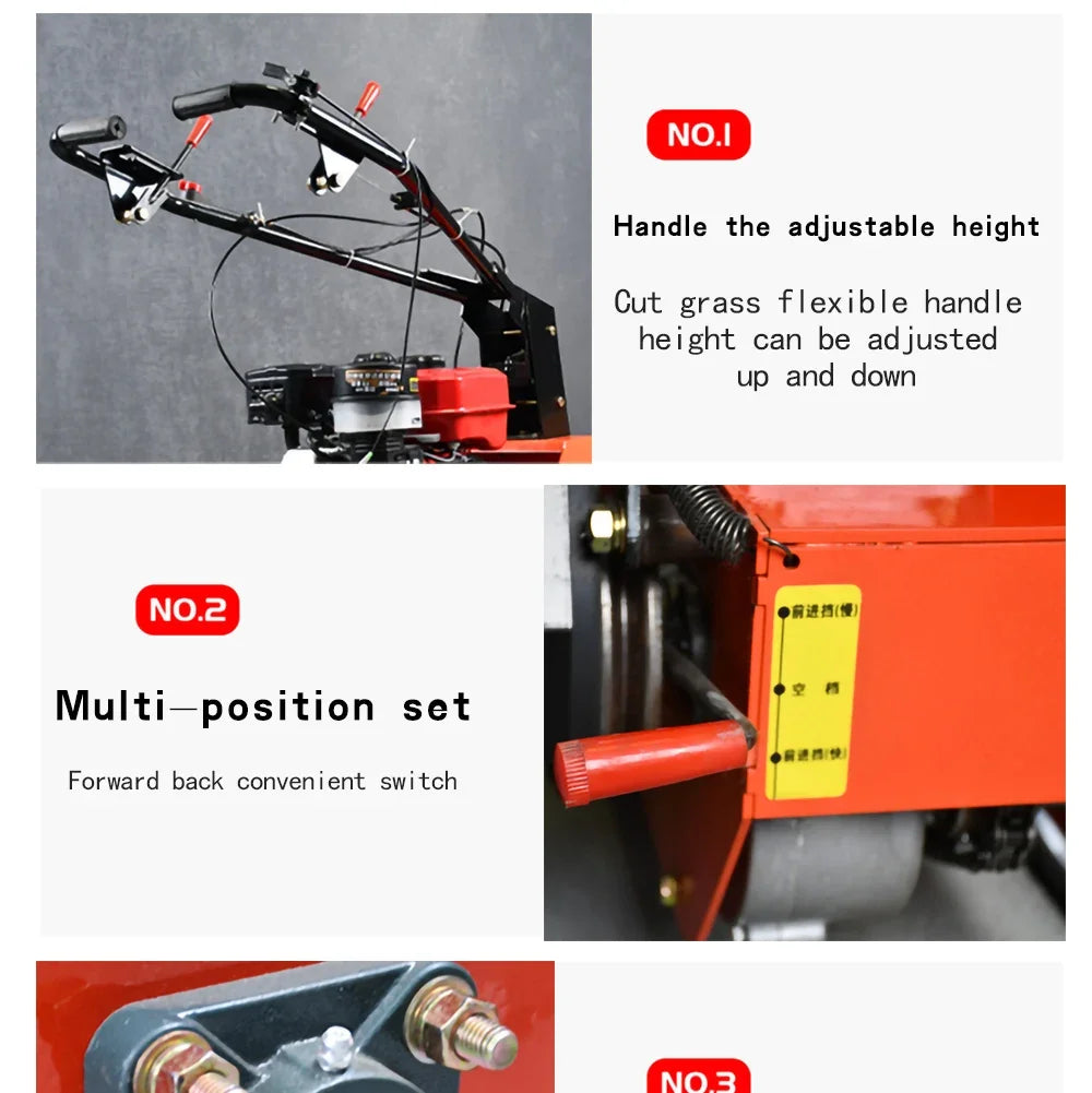 walk-behind lawn mower Mowing and soil loosening machine Garden 7.5HP Mower