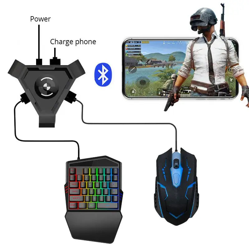 Mobile Game Adapter Phone Converter Gamepad Controller Gaming Keyboard Mouse Converter For PUBG IOS Android Phone